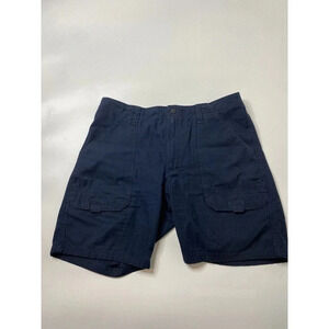 REI Mens Size 32 Navy Cargo Short Hiking Camping 7” Inseam